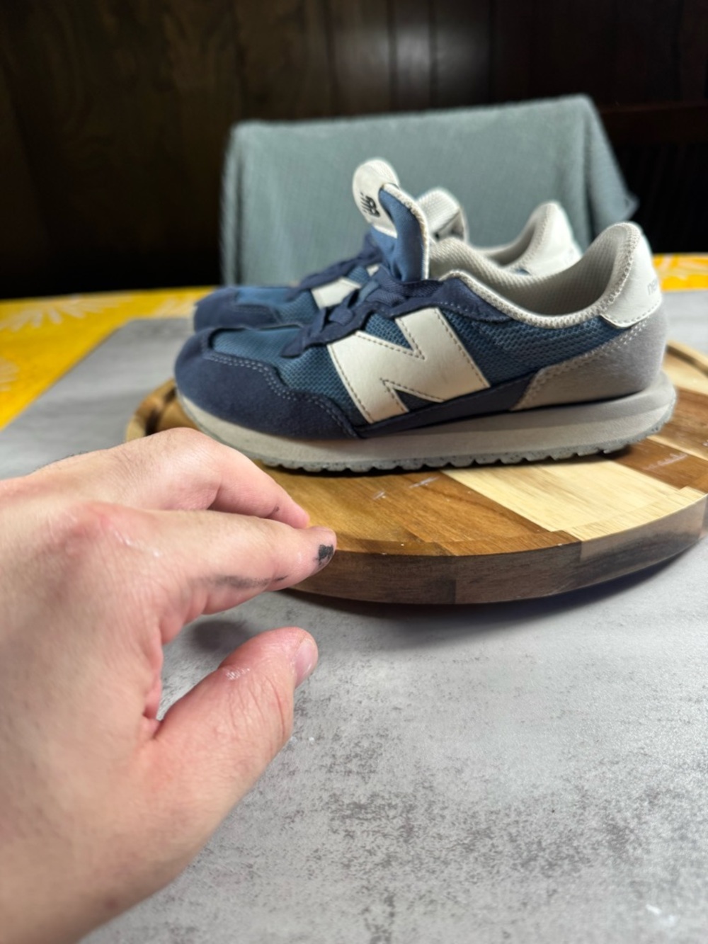 New Balance Kids' Navy and Gray Sneaker - Classic Comfort size 1